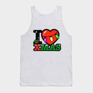 I heart christmas lights xmas Tank Top